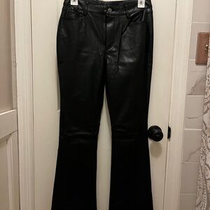 T.J.Maxx Black Faux Leather Flare Pants
